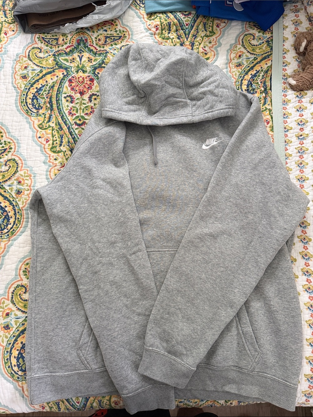 Nike Men’s Light Gray Hooded Pullover Sweatshirt XL